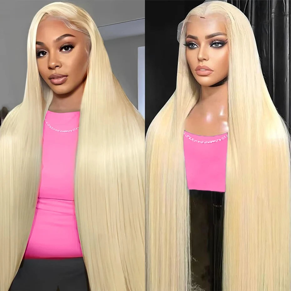 613 13x6 Hd Lace Frontal Wig Human Hair 200% Density Blonde Wig Straight Lace Front Human Hair Wig Pre Plucked 13x4 Lace Front Wigs For Women 38 40 42 inch