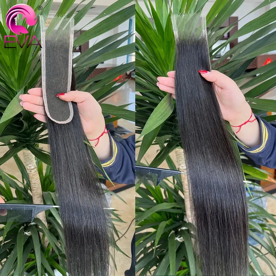 Eva Hair 13x4 HD Lace Frontal Closure Straight & Body Wave 100% Human Hair Invisible Real HD Lace Frontal Only Melt Skins Pre Plucked 5x5 HD Lace Closures Deep Parting 2x6 HD Lace Closure Natural Black