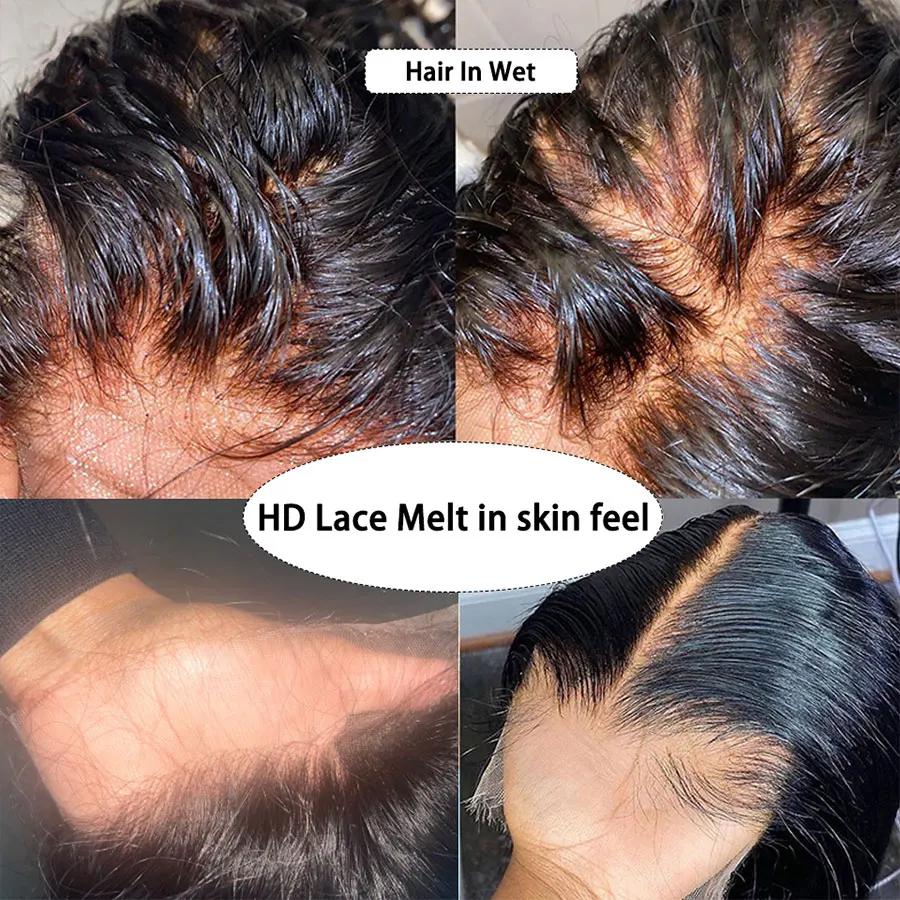 Eva Hair 13x4 HD Lace Frontal Closure Straight & Body Wave 100% Human Hair Invisible Real HD Lace Frontal Only Melt Skins Pre Plucked 5x5 HD Lace Closures Deep Parting 2x6 HD Lace Closure Natural Black