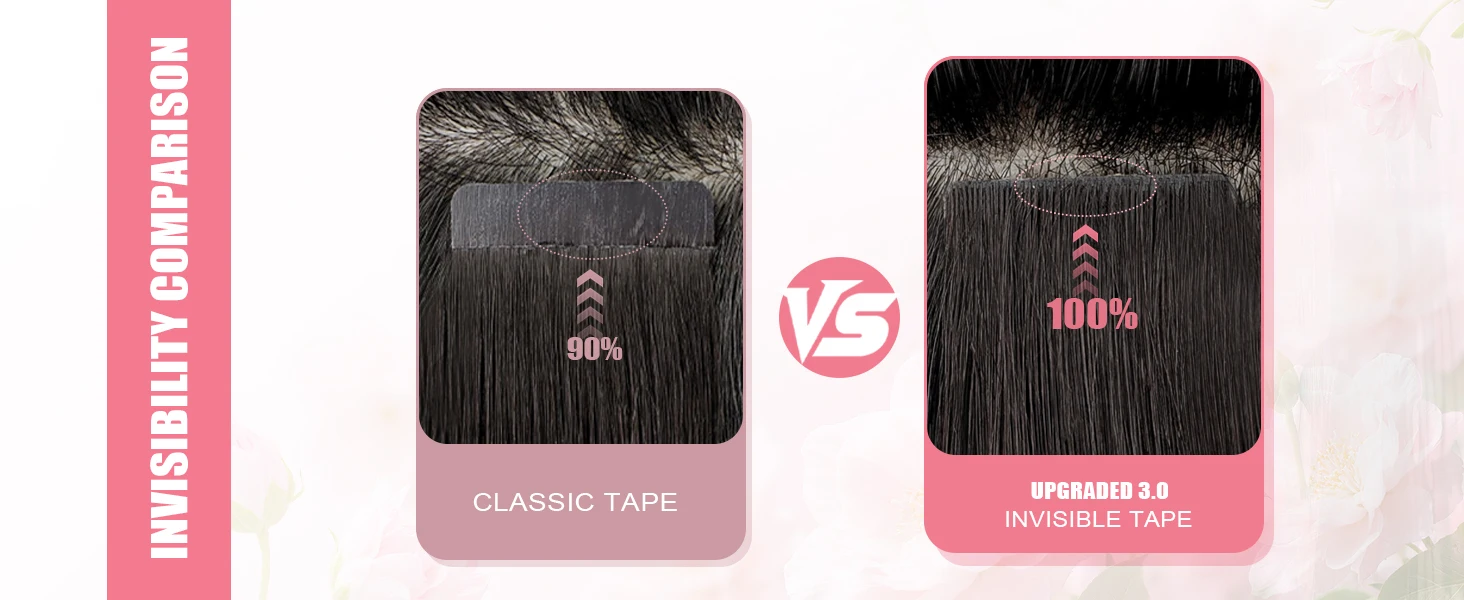 Sweetmet Invisible Tape in Hair Extensions Real Human Hair 3rd-Generation Pro3.0#1 Jet Black Color 20pcs 30g-50g 14inch-22inch Seamless Injected Hand-Tied Remy Quality Invisi Edge Tape in Extensions(#1)