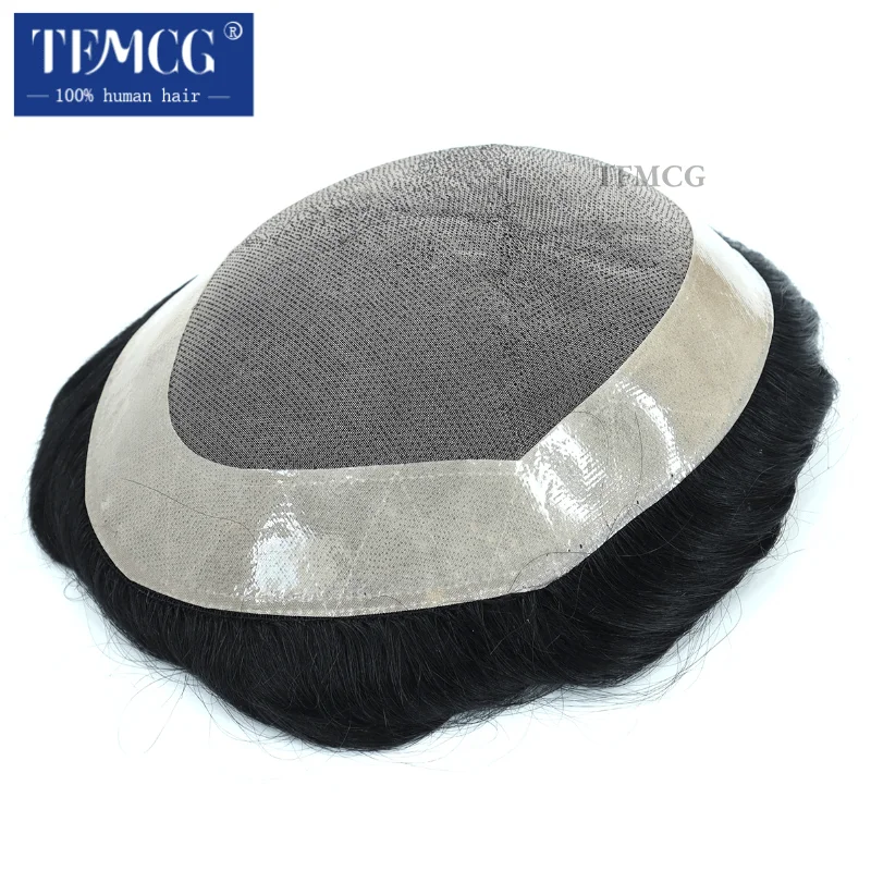 Men's Capillary Prothesis Mono Toupee Men Wig Natural Human Hair Wigs for Men Durable Male Hair Prosthesis Capillary Male Wig