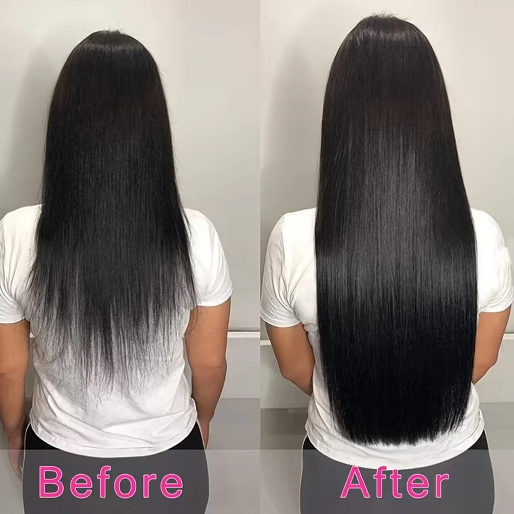 High Quality Clip In Hair Extensions Long Straight Invisible Seamless Hair Pieces 100% Human Hair Looking Hair Additions For Thickening And Lengthening Sleek Manageable Perfect for Daily Use 3 Days Fast Delivery