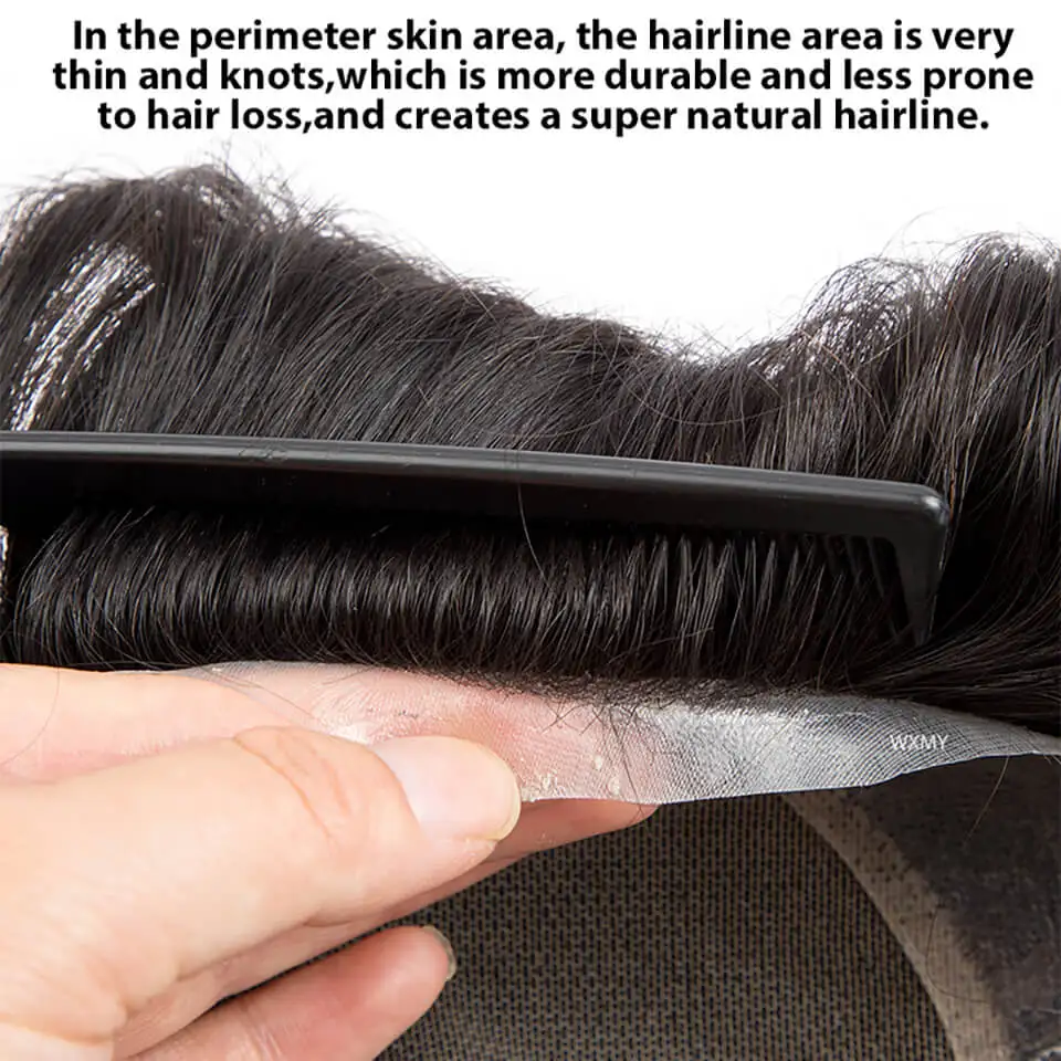 Australia Toupee With Clips Male Hair Prosthesis French Lace & Pu Base Clip-On Men's Wigs Replacement Natural Human Hair Systems