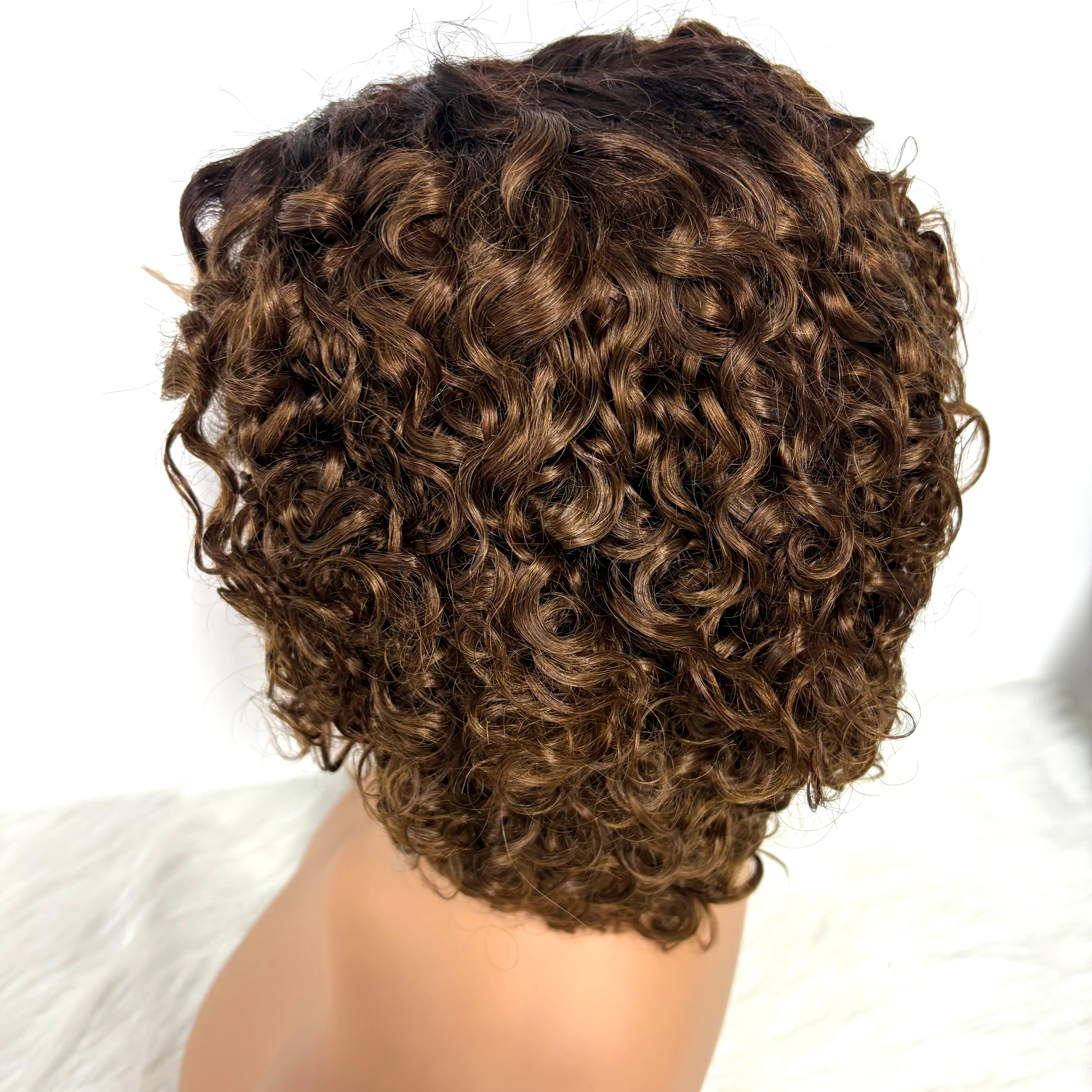 12Inch Colored Kinky Curly Bob Wig Human Hair Wigs 280% 5x5 Transparent Lace Closure Jerry Curly Hair Wigs For Black Women