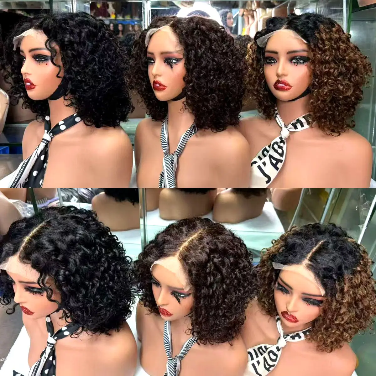 12Inch Colored Kinky Curly Bob Wig Human Hair Wigs 280% 5x5 Transparent Lace Closure Jerry Curly Hair Wigs For Black Women
