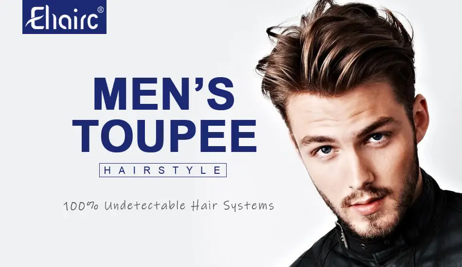 Curly Brown Color Men's Wig Male Hair Prosthesis Mono Hair Wigs For Men Durable Men's Wigs 100% Human Hair Prosthesis for Men