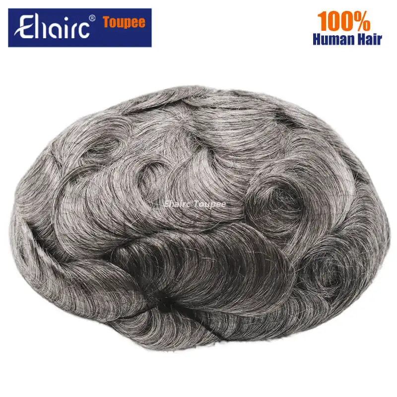 Bond--Male Hair Prosthesis Mono Lace,PU Front And NPU Back Men's Wig Durable Men's Capillary Prothesis 100% Natural Wigs For Men