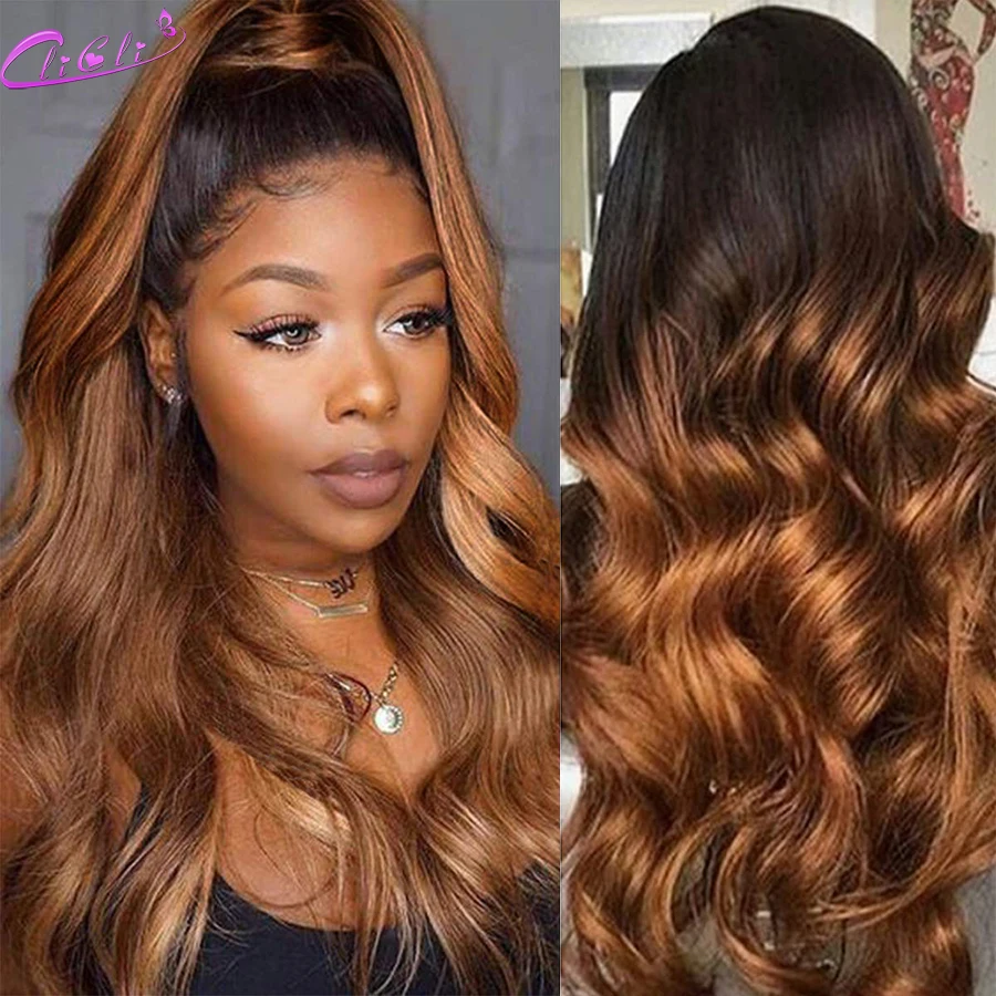 1B/27 Ombre Human Hair Wigs Clearance Sale Body Wave HD Lace Front Wigs For Women Honey Blond Glueless 13X4 Lace Frontal Wig180%