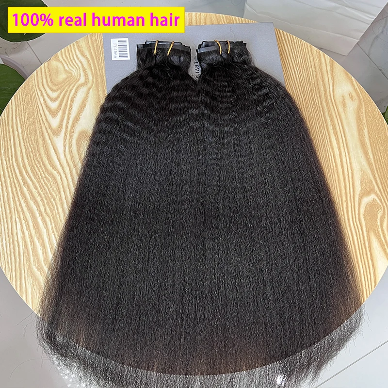 Raw Unprocessed Kinky Straight Clip In Human Hair Extensions 100% Human Hair Clip in Hair Extension 100grams 7Pcs/Set Full Head