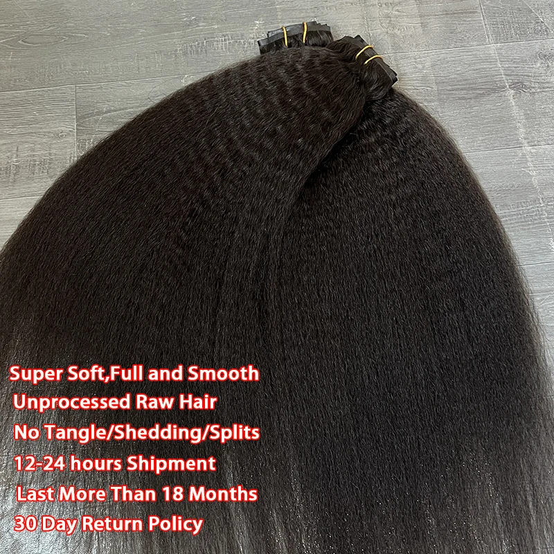 Raw Unprocessed Kinky Straight Clip In Human Hair Extensions 100% Human Hair Clip in Hair Extension 100grams 7Pcs/Set Full Head