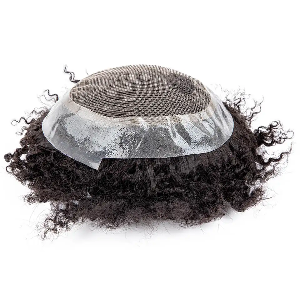 Curly Wigs Hair Prosthesis Man 25mm 15mm 10mm Curly Natural Human Hair Wigs For Men French Lace Man Curly Hair Systems Hairpiece