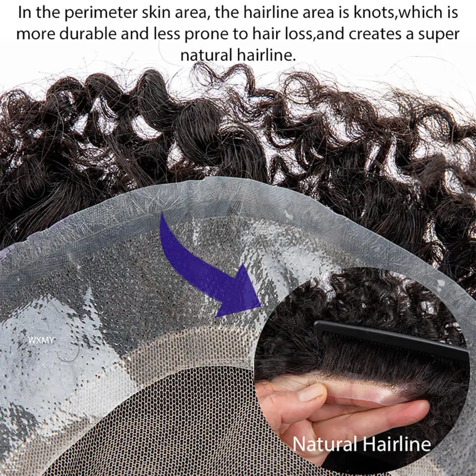 Curly Wigs Hair Prosthesis Man 25mm 15mm 10mm Curly Natural Human Hair Wigs For Men French Lace Man Curly Hair Systems Hairpiece