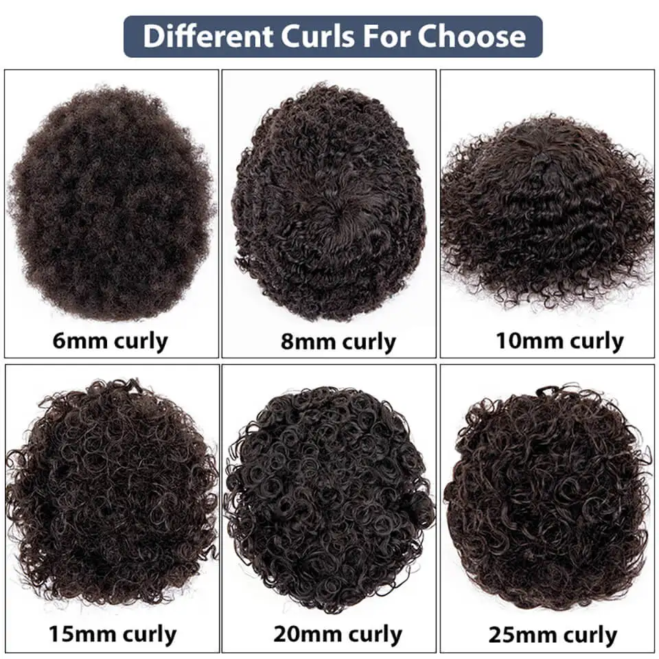 Curly Wigs Hair Prosthesis Man 25mm 15mm 10mm Curly Natural Human Hair Wigs For Men French Lace Man Curly Hair Systems Hairpiece