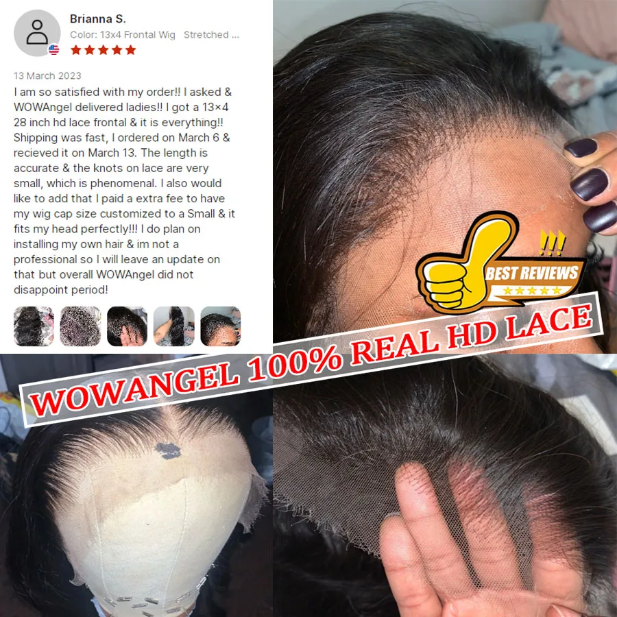 13x6 HD Full Lace Frontal Wigs 250% Invisible HD Lace Front Human Hair Wigs Straight Melt Skins Pre Plucked Brazilian Hair Wig
