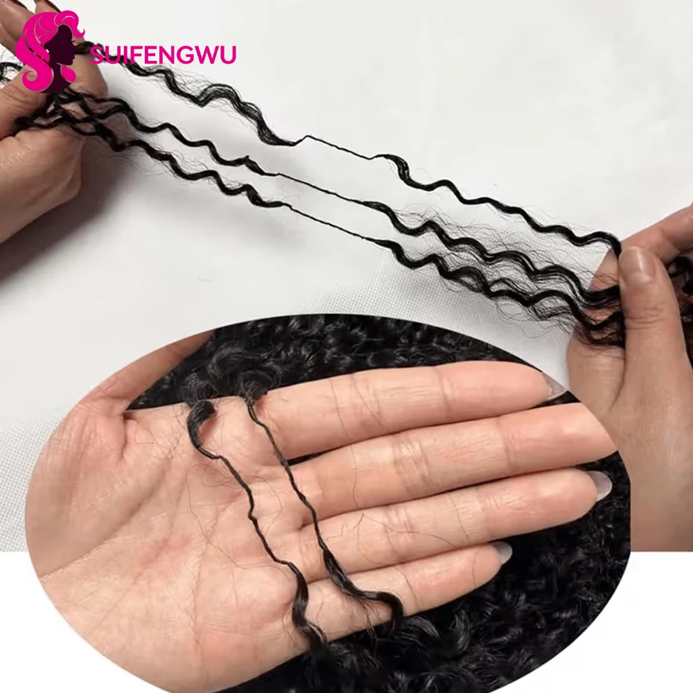 60g Burmese Curly Human Hair Extensions, Crochet Human Hair, Bohemian Pre-Curled Braids, Feathered Crochet Hair with Miracle Knots, Spiral Curly Hair for Braids, Deep Wave Crochet Human Hair.