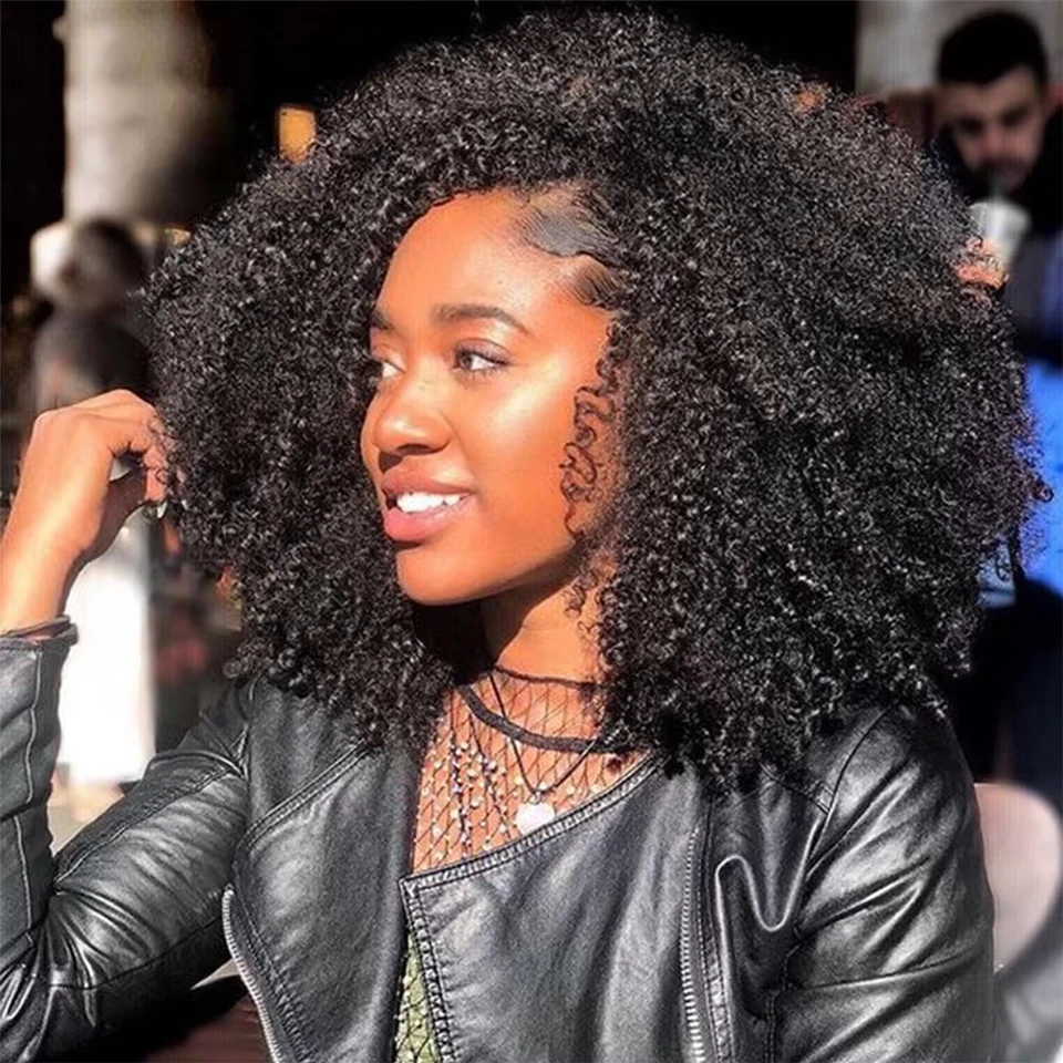 12A Brazilian Bundles 4C Afro Curly Human Hair Bundles Real Human Hair Unprocessed Raw Double Weft Human Hair Extensions 14-24 Inch Virgin Remy Hair Weave Bundles Human Hair 2/3/4 PCS For Women Daily Use Birthday Holiday Gift Kpop Popular Hairstyles
