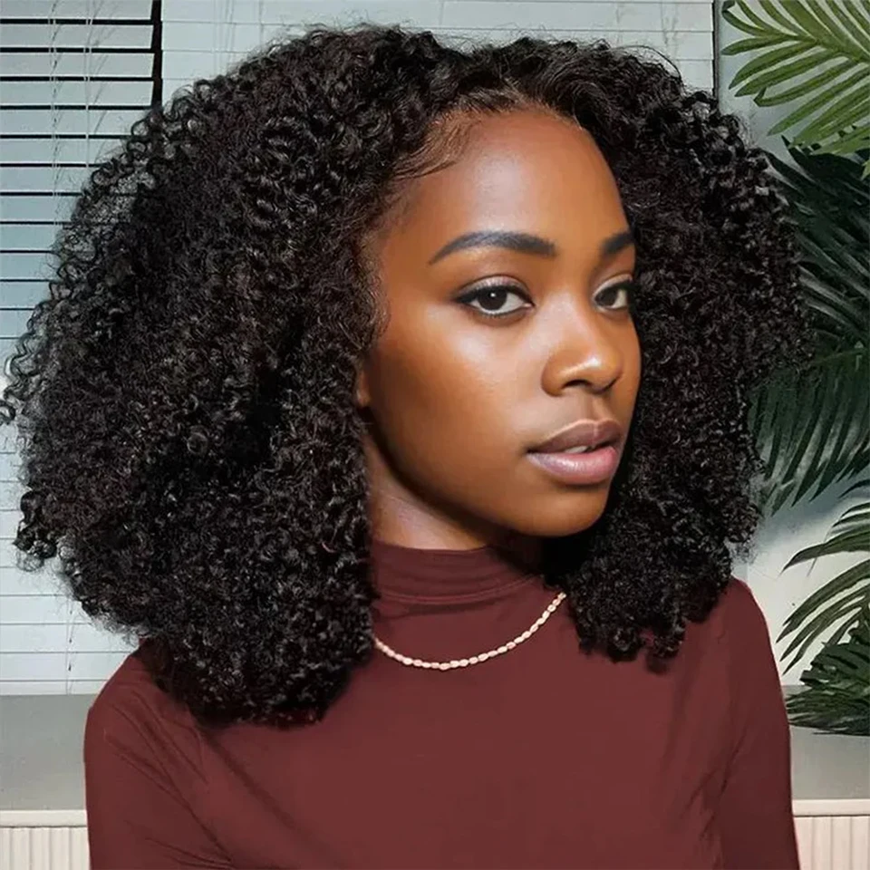 12A Brazilian Bundles 4C Afro Curly Human Hair Bundles Real Human Hair Unprocessed Raw Double Weft Human Hair Extensions 14-24 Inch Virgin Remy Hair Weave Bundles Human Hair 2/3/4 PCS For Women Daily Use Birthday Holiday Gift Kpop Popular Hairstyles