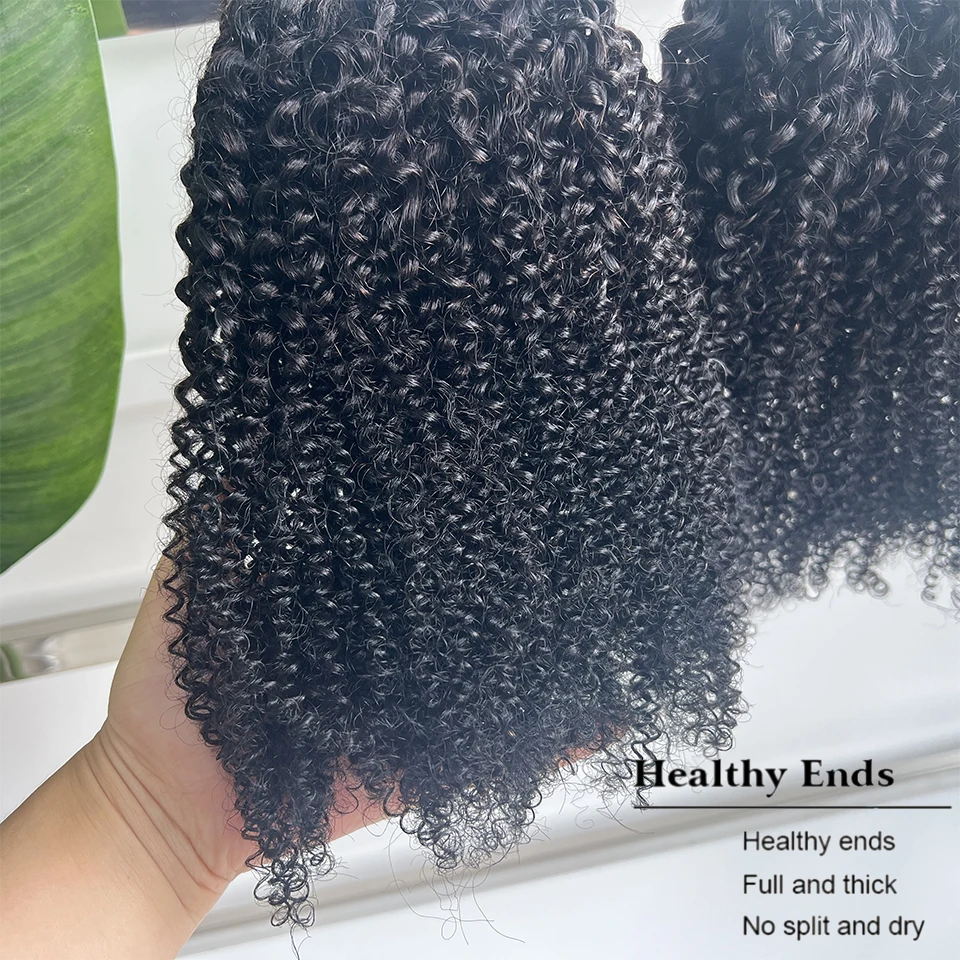 12A Brazilian Bundles 4C Afro Curly Human Hair Bundles Real Human Hair Unprocessed Raw Double Weft Human Hair Extensions 14-24 Inch Virgin Remy Hair Weave Bundles Human Hair 2/3/4 PCS For Women Daily Use Birthday Holiday Gift Kpop Popular Hairstyles