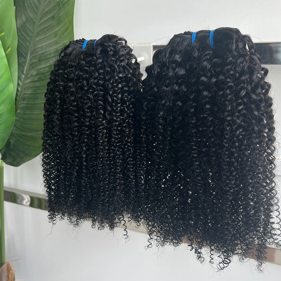 12A Brazilian Bundles 4C Afro Curly Human Hair Bundles Real Human Hair Unprocessed Raw Double Weft Human Hair Extensions 14-24 Inch Virgin Remy Hair Weave Bundles Human Hair 2/3/4 PCS For Women Daily Use Birthday Holiday Gift Kpop Popular Hairstyles