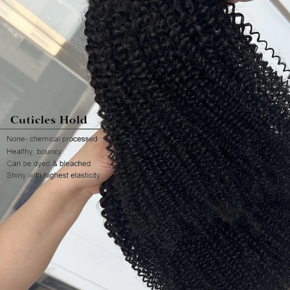 12A Brazilian Bundles 4C Afro Curly Human Hair Bundles Real Human Hair Unprocessed Raw Double Weft Human Hair Extensions 14-24 Inch Virgin Remy Hair Weave Bundles Human Hair 2/3/4 PCS For Women Daily Use Birthday Holiday Gift Kpop Popular Hairstyles