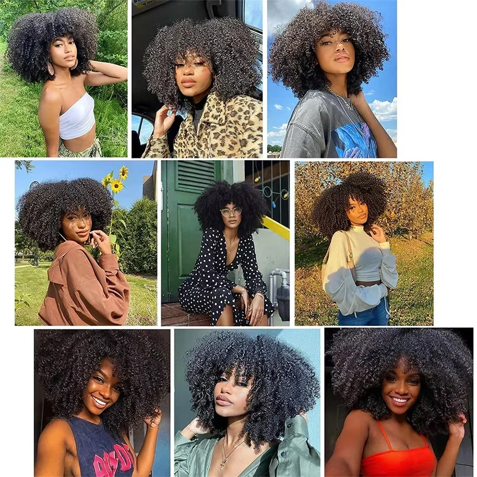 12A Brazilian Bundles 4C Afro Curly Human Hair Bundles Real Human Hair Unprocessed Raw Double Weft Human Hair Extensions 14-24 Inch Virgin Remy Hair Weave Bundles Human Hair 2/3/4 PCS For Women Daily Use Birthday Holiday Gift Kpop Popular Hairstyles