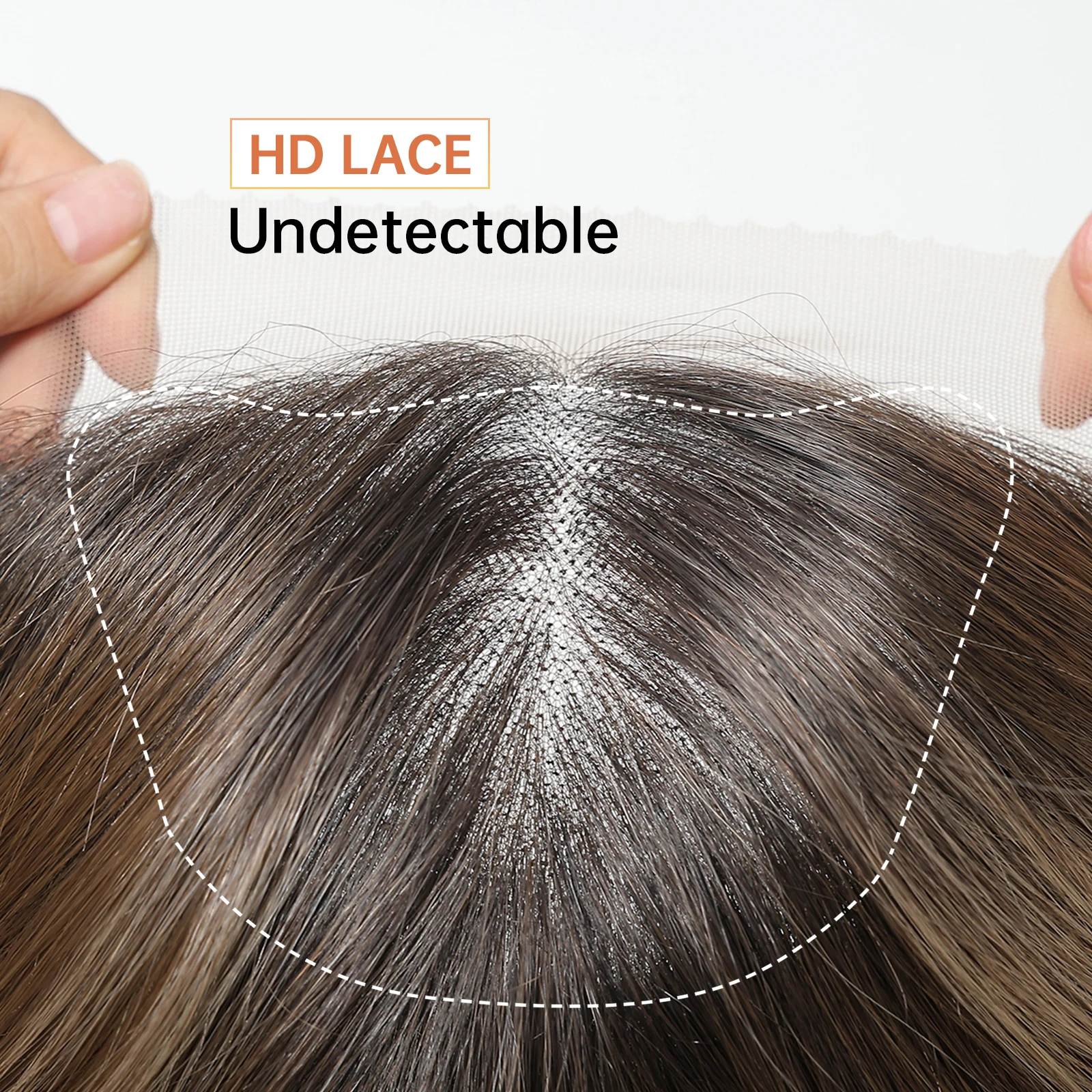 HAIRCUBE Mixed Brown Straight Wigs Dark Roots Natural Hairline 13*6 Transparent Lace Front Synthetic Wig For Women Daily Cosplay