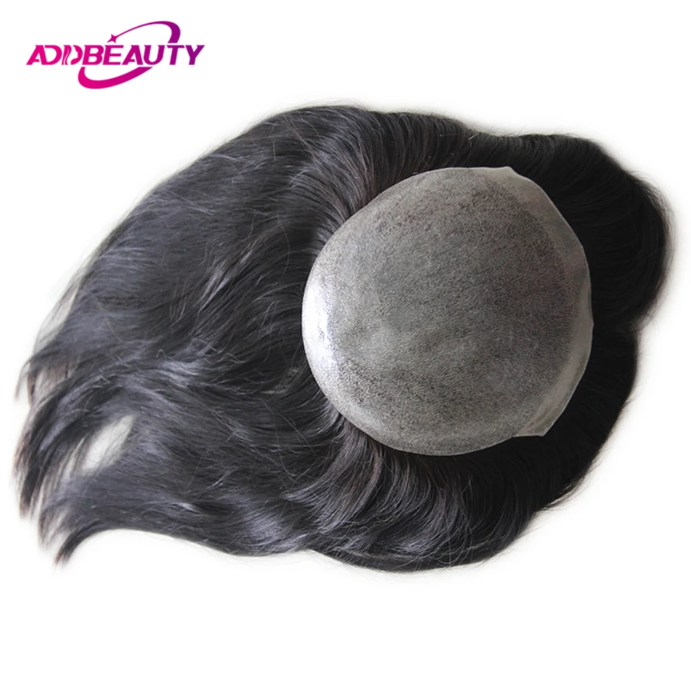 Women Topper Full PU 0.04-0.06mm Human Hair Wigs Straight 100% Human Hairpiece Blonde Hair System Capillary Prosthesis Natural
