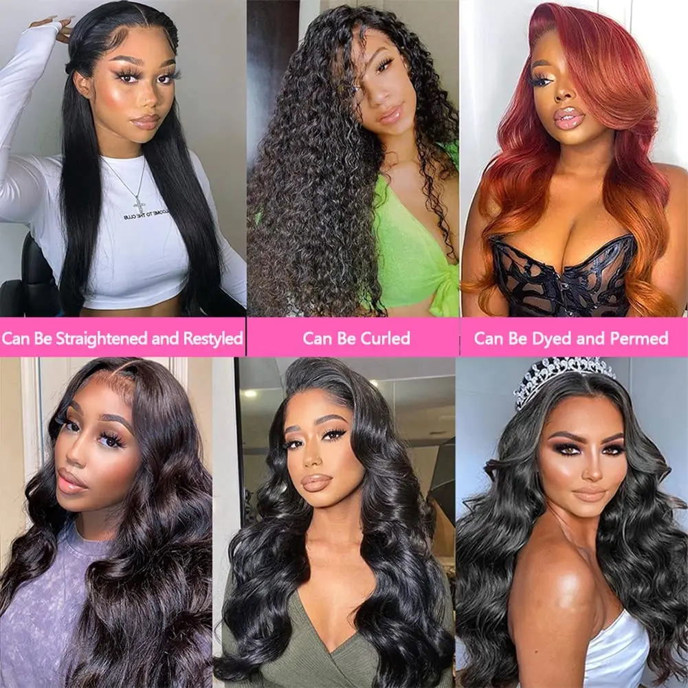 Body Wave Bundles with Frontal Brazilian Human Hair 3 Bundles with 13x4 Lace Frontal 100% Virgin Hair Body Wave Natural Bundles