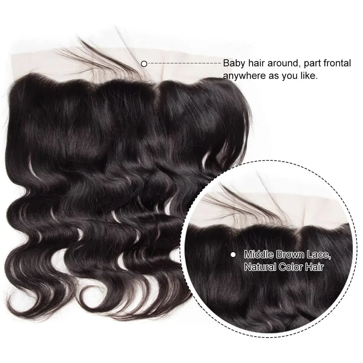 Body Wave Bundles with Frontal Brazilian Human Hair 3 Bundles with 13x4 Lace Frontal 100% Virgin Hair Body Wave Natural Bundles