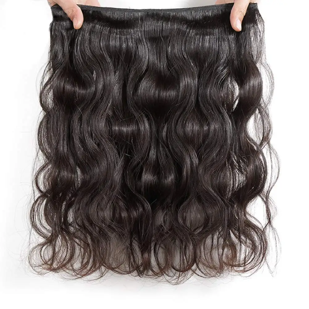 Body Wave Bundles with Frontal Brazilian Human Hair 3 Bundles with 13x4 Lace Frontal 100% Virgin Hair Body Wave Natural Bundles