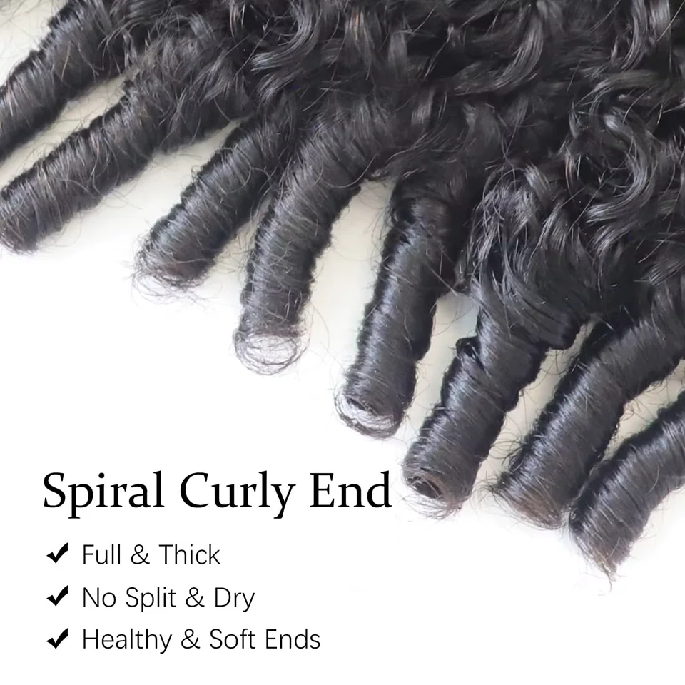 Burmese Curly Feather Crochet Human Hair Miracle Knots Pre‑Separated Invisible Knotless Boho Braids Reusable Crochet Hair Extensions For Braiding 14‑26 Inch
