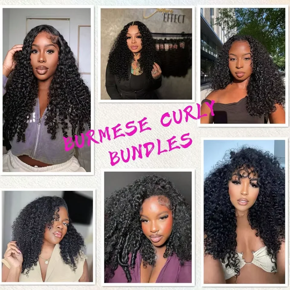 Burmese Curly Feather Crochet Human Hair Miracle Knots Pre‑Separated Invisible Knotless Boho Braids Reusable Crochet Hair Extensions For Braiding 14‑26 Inch