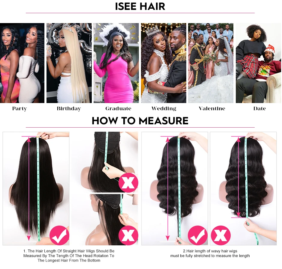 ISEE HAIR Reddish Brown #33 Color Glueless13x6 Straight Lace Frontal Wigs Pre Plucked Wigs Invisi Draw Strings Human Hair Wigs
