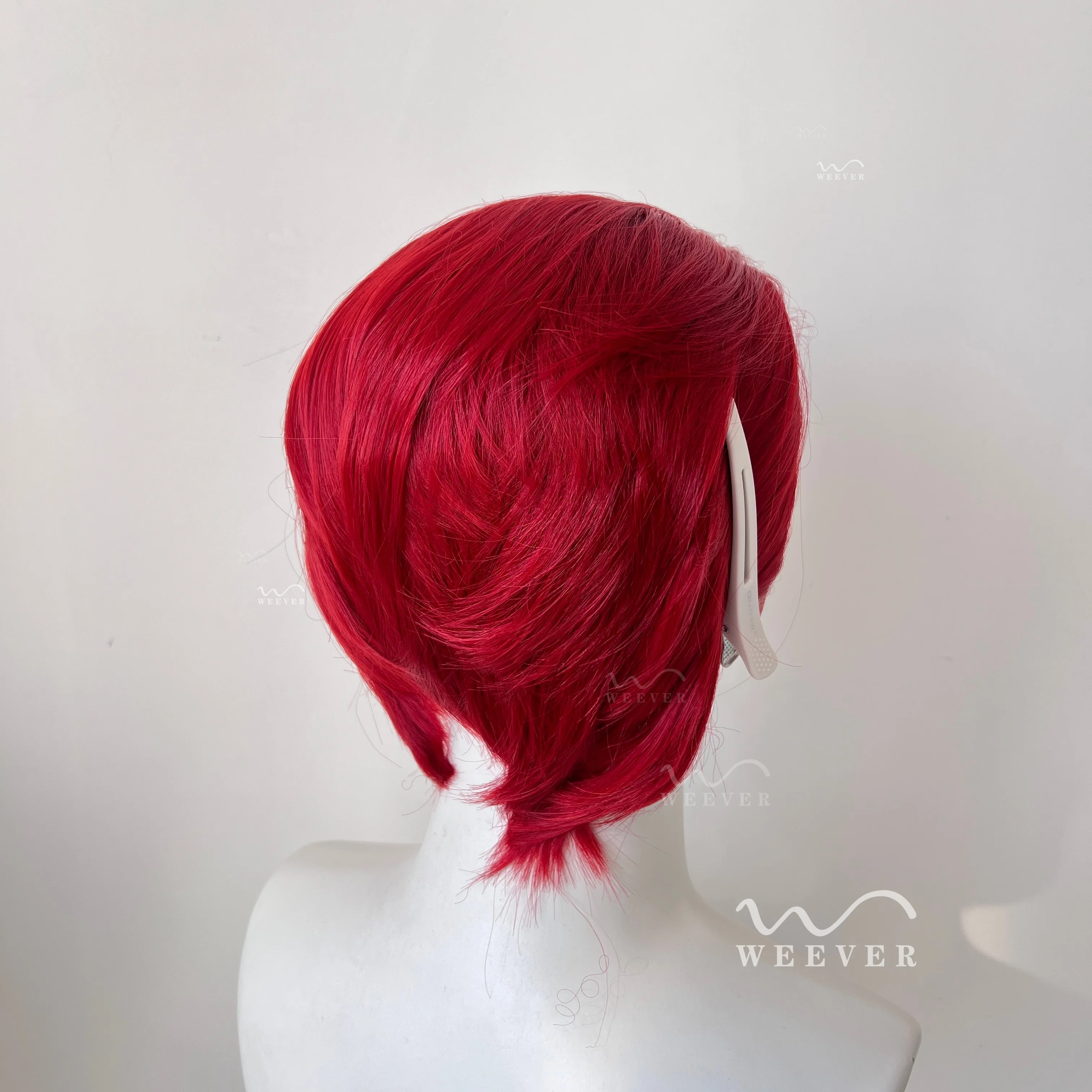 Widow‘s Peak Vivid Red Short Lace Front Wig for Man Synthetic Lace Wigs 8inch High Quality Natura Looking for Daily Cosplay