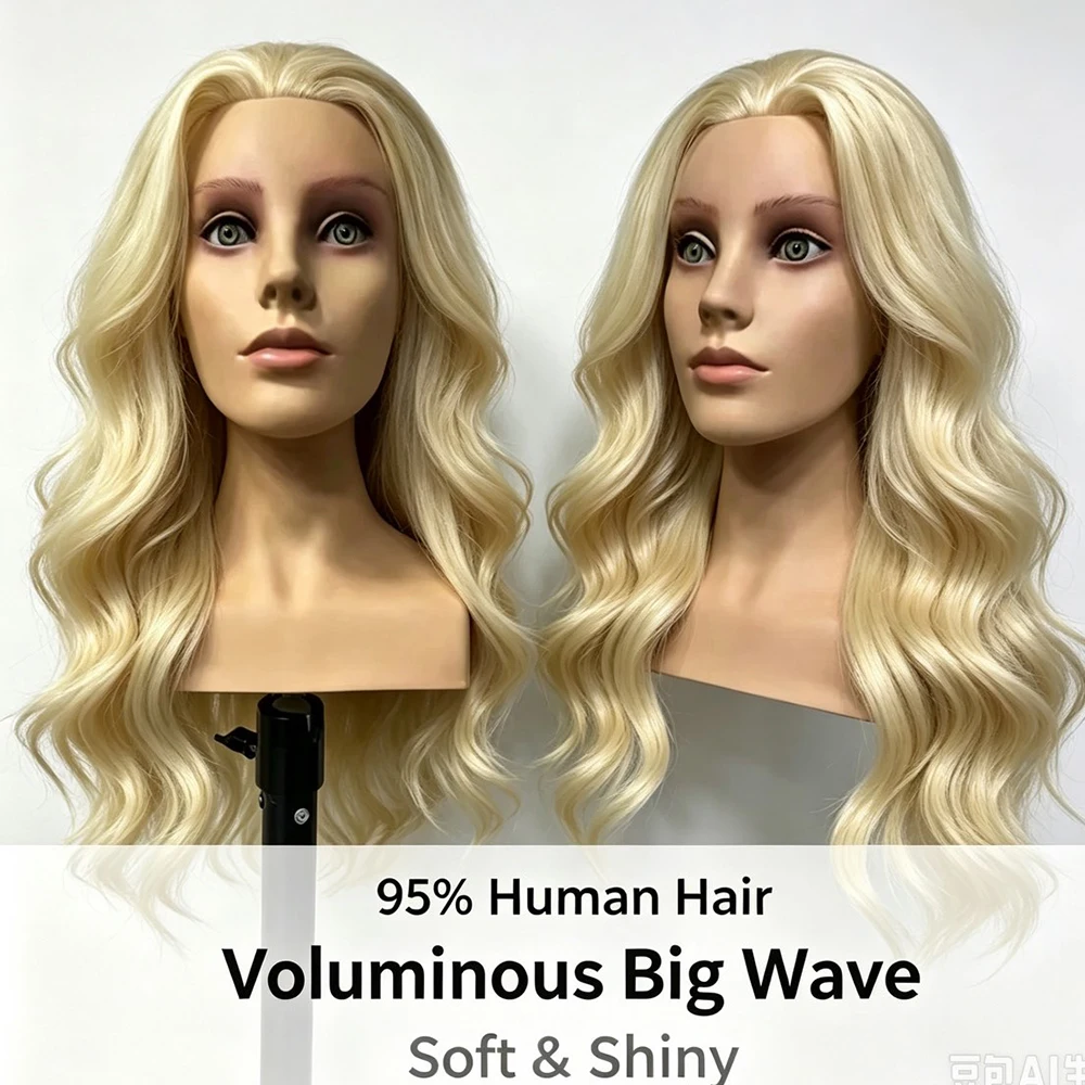 26"Mannequin Head High Grade 95% Real Hair Hairdressing Head Dummy Nice Dolls Dark Brown Long Hair Training Head With Shoulder