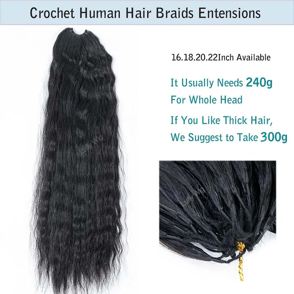 Wet and Wavy Human Hair Crochet Braids Extensions Pre Separated Burmese Remy Hair Bundles With Loop Knotless For Braiding