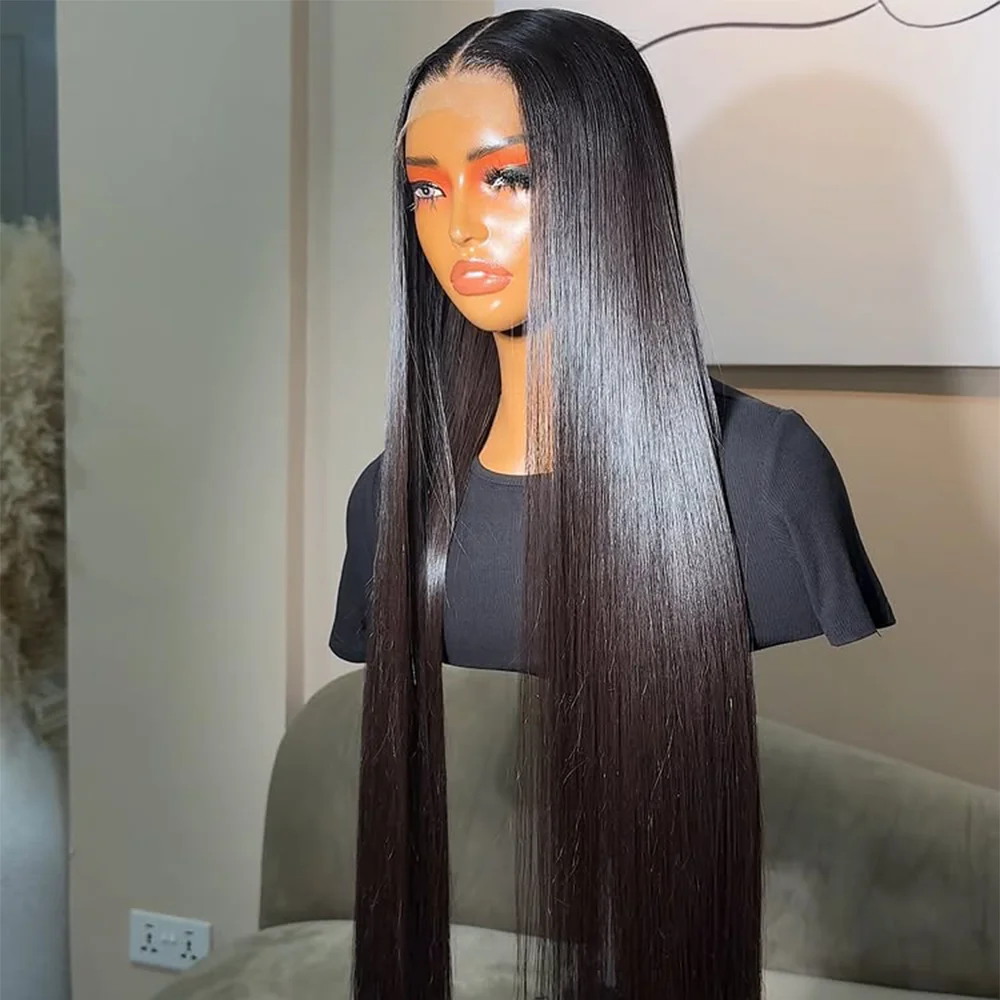 250 Density 30 40 Inch 5x5 Bone Straight Lace Frontal Wigs 13X4 13X6 Hd Transparent Lace Frontal Human Hair Wigs For Woman Human Hair Easy-Go Glueless