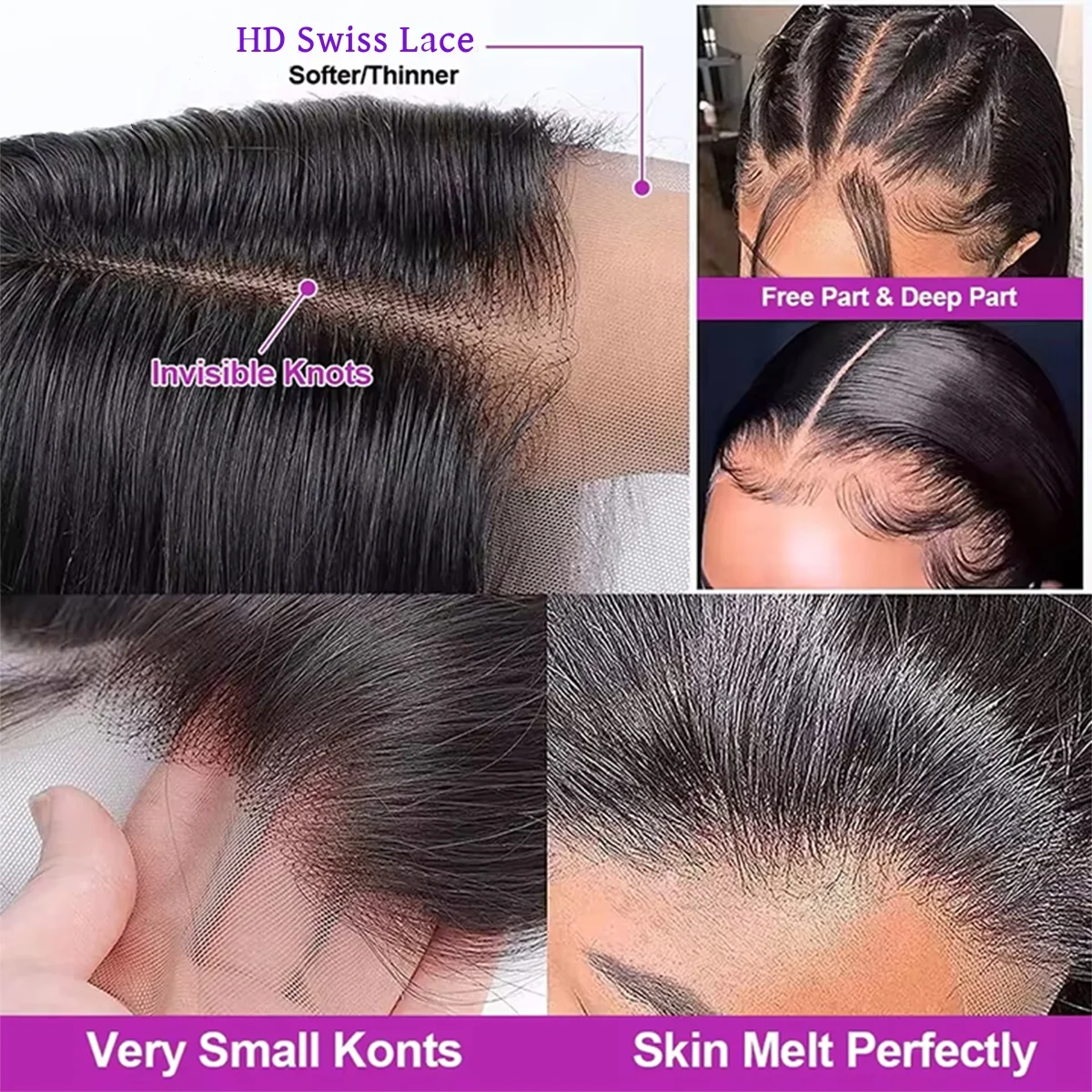 250 Density 30 40 Inch 5x5 Bone Straight Lace Frontal Wigs 13X4 13X6 Hd Transparent Lace Frontal Human Hair Wigs For Woman Human Hair Easy-Go Glueless
