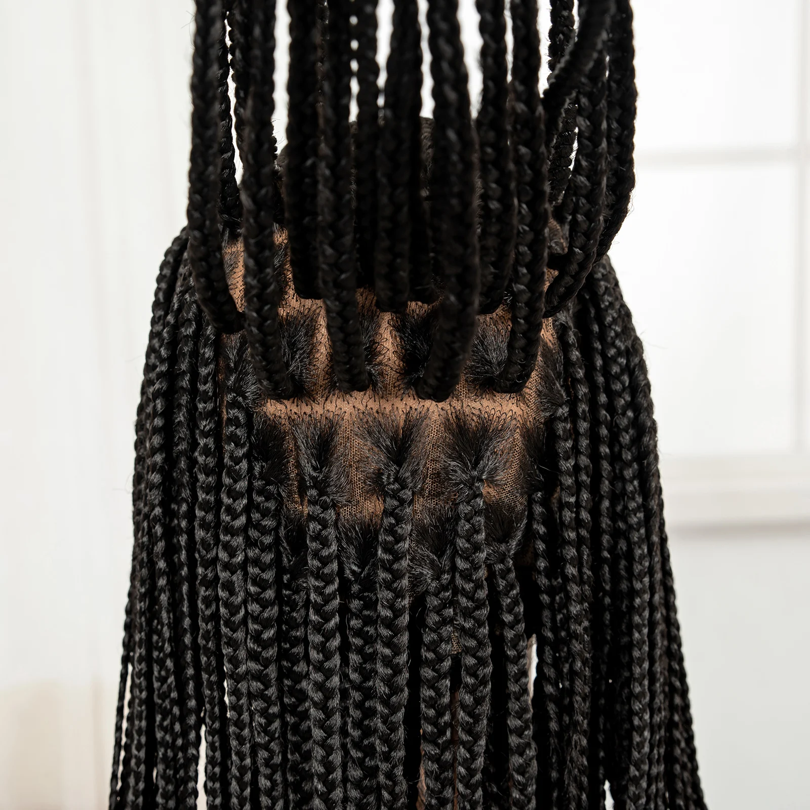 Cornrow Braided Wigs 36in Synthetic Full Lace Braiding Hair Wigs Knotless Lace Frontal Braids Wig with Baby Hair for Black Women