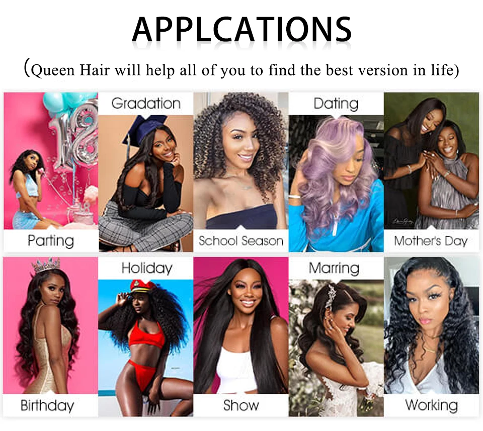 Queen Hair #1 Jet Black Color Burmese Curly Wig Deep Wave 13x6 13x4 Full Frontal 4x4 5x5 6x6 HD Closure 100% Human Raw Hair Wig