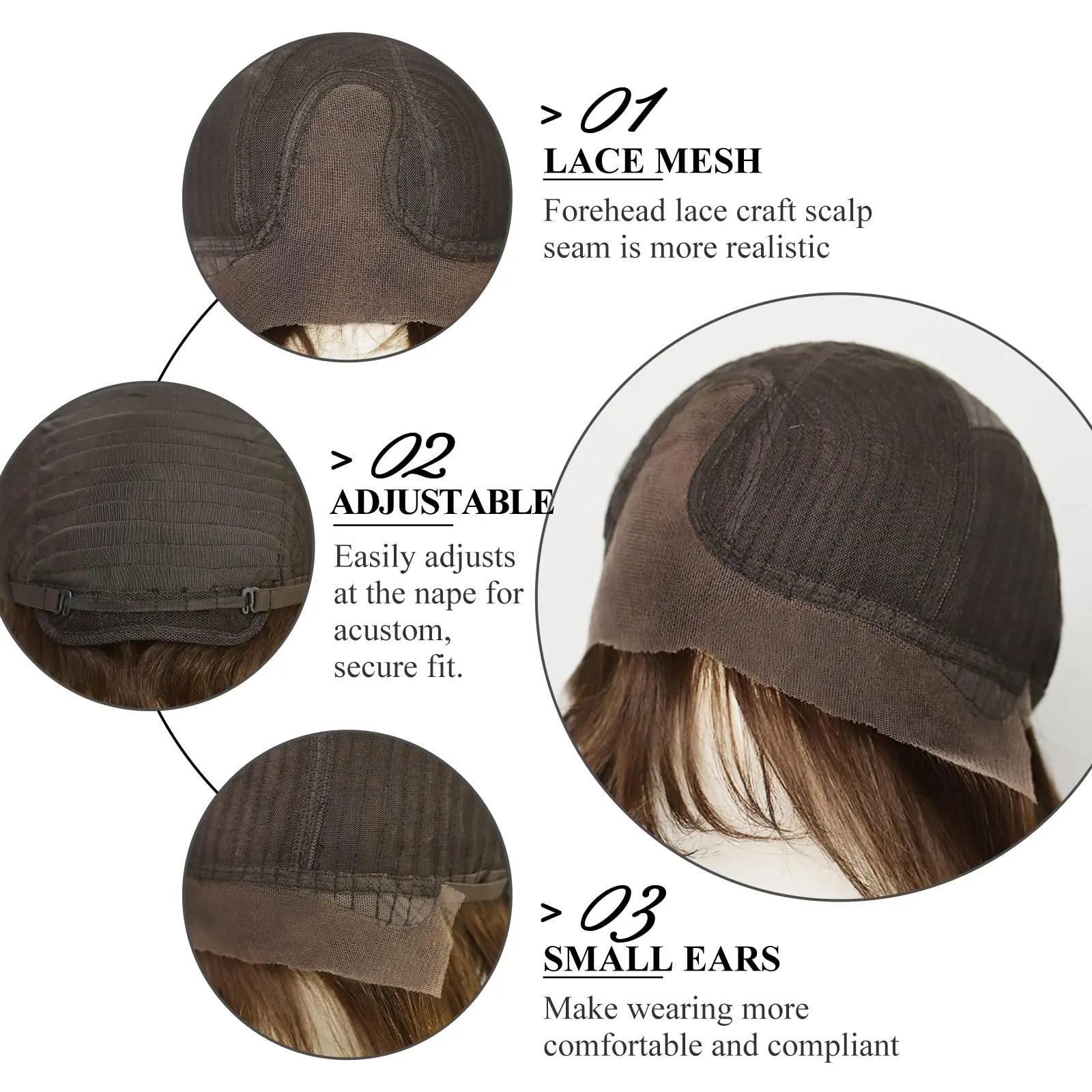100% Remy Human Hair Transparent Lace Frontal Wig Short Wavy Bob Human Hair Wig Ash Brown Ombre Pixie Cut Hair for White Women