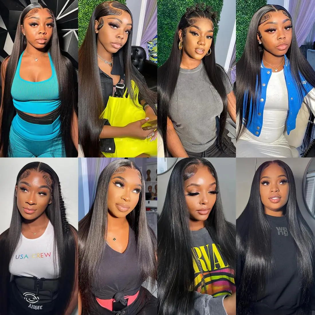 Straight Brazilian Human Hair 3 Bundles with 13x4 Frontal 100% Virgin Hair Natural Hairline Straight Bundles with 4x4 Closure