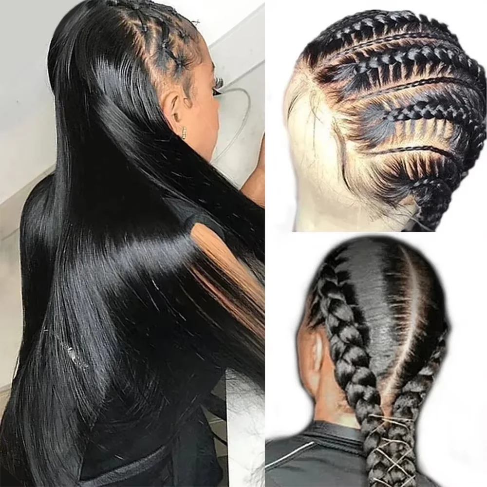 Natural Color Full Lace Wigs Pre Plucked Straight Full Lace Wig Transparent Straight Human Hair Wigs Brazilian Remy Hair