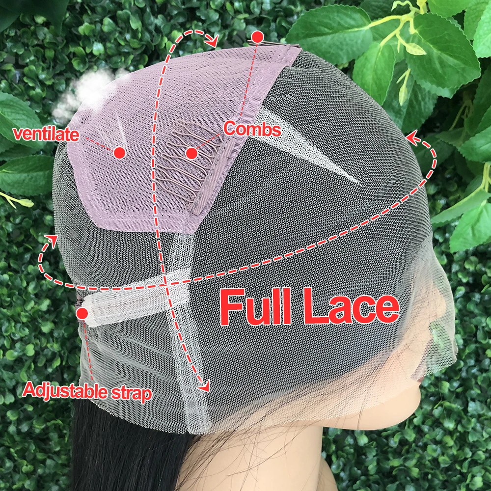 Natural Color Full Lace Wigs Pre Plucked Straight Full Lace Wig Transparent Straight Human Hair Wigs Brazilian Remy Hair