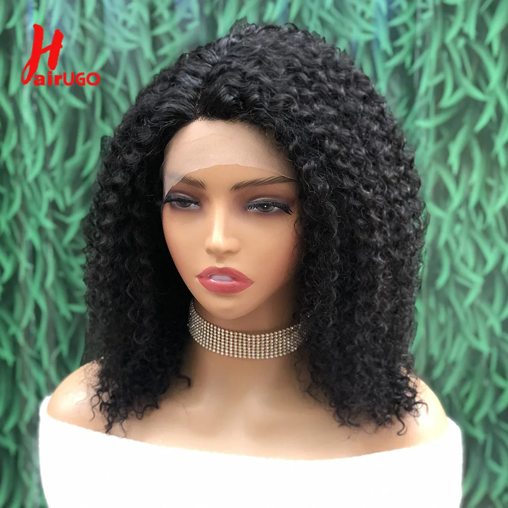 Side Part Lace Kinky Curly Human Hair Wig T Lace Part Frontal Wigs For Women Remy Brazilian Curly Human Hair Wigs 14 Inches 180%