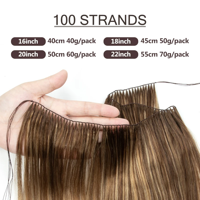 VADES Invisible Feather Hair Extensions Human Hair Long Straight Hair Extension Natural Sew In Microring Hair Weft for Women
