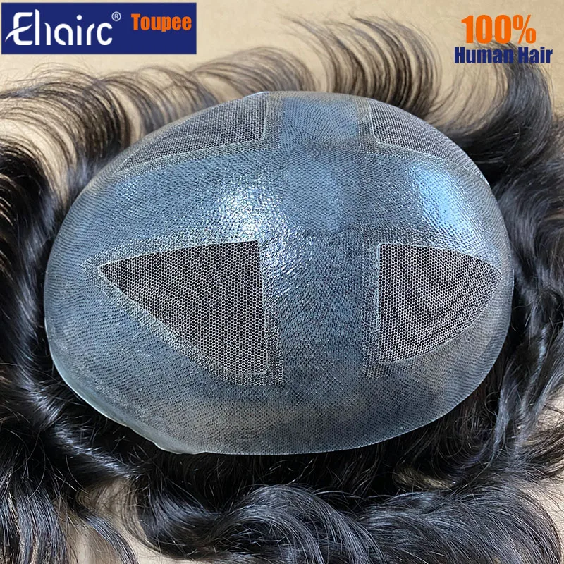 Permier Capillary Male Hair Prosthesis 0.08mm Skin Toupee Mens Wig Double Knots Lace Pu Wig For Men Human Hair Men's Hair System