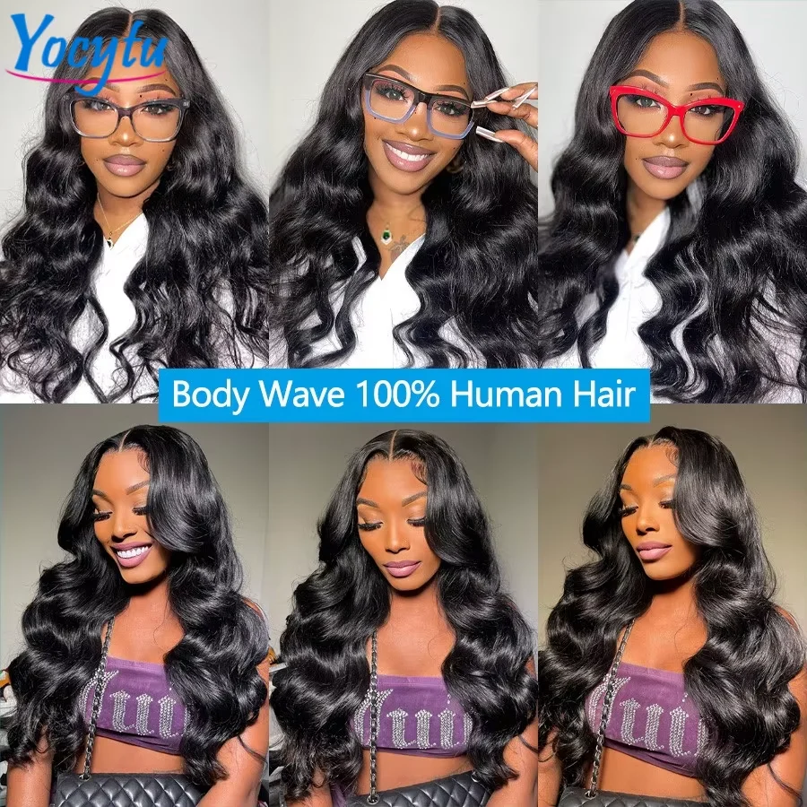 YOCYTU Human Hair Bundles With Closure 20 22 24 Inch Body Wave Bundles Human Hair With 2x6 HD Closure For Women 3 Days Delivery