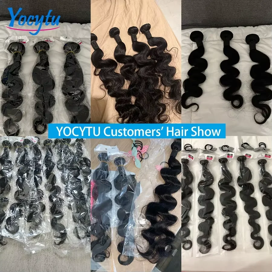 YOCYTU Human Hair Bundles With Closure 20 22 24 Inch Body Wave Bundles Human Hair With 2x6 HD Closure For Women 3 Days Delivery