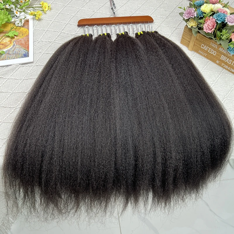 100% Human Hair Double Drawn Kinky Straight Bundles Vietnamese Hair Extensions Yaki Straight Raw Virgin Weave Bundles Human Hair